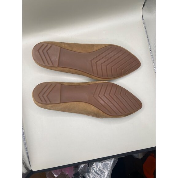 Me Too Womens Tan Leather Pointed-Toe Flats Size 9M - Picture 4 of 5